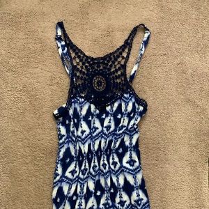 TeezeMe maxi dress size medium. Blue and white tie die